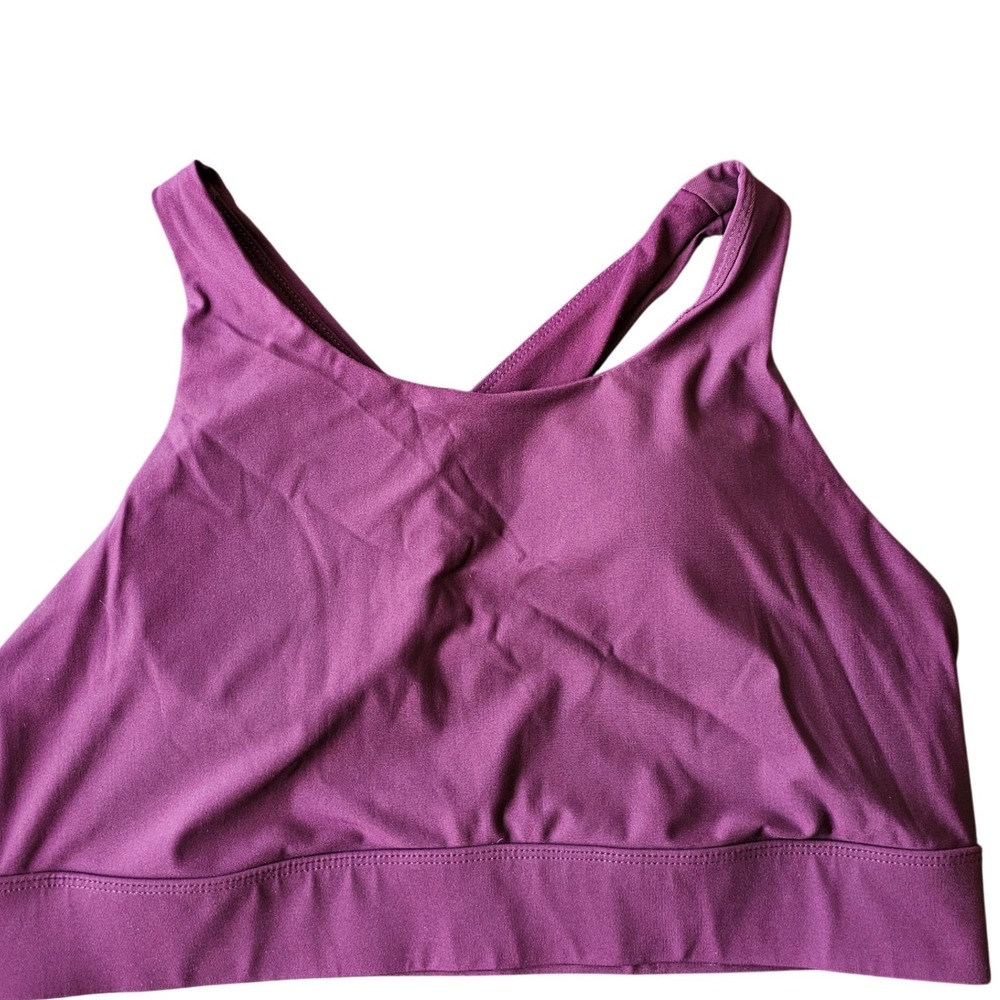 Fabletics Purple High Neck Crossback Keyhole Sports Bra Plum Size Small EUC - Picture 4 of 9